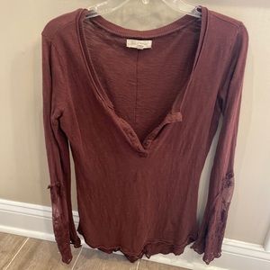 Black Swan Burgundy Top with Lace details
